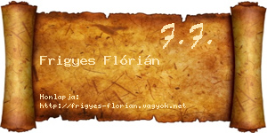 Frigyes Flórián névjegykártya